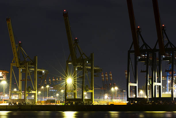 istock Commercial port at night 97874045