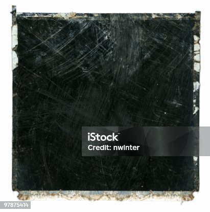 istock Grungy ruined scratched film frame 97875414