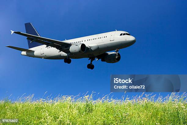 Flugzeug Fliegen In Den Blauen Himmel Und Grüne Gras Stockfoto und mehr Bilder von Abenteuer