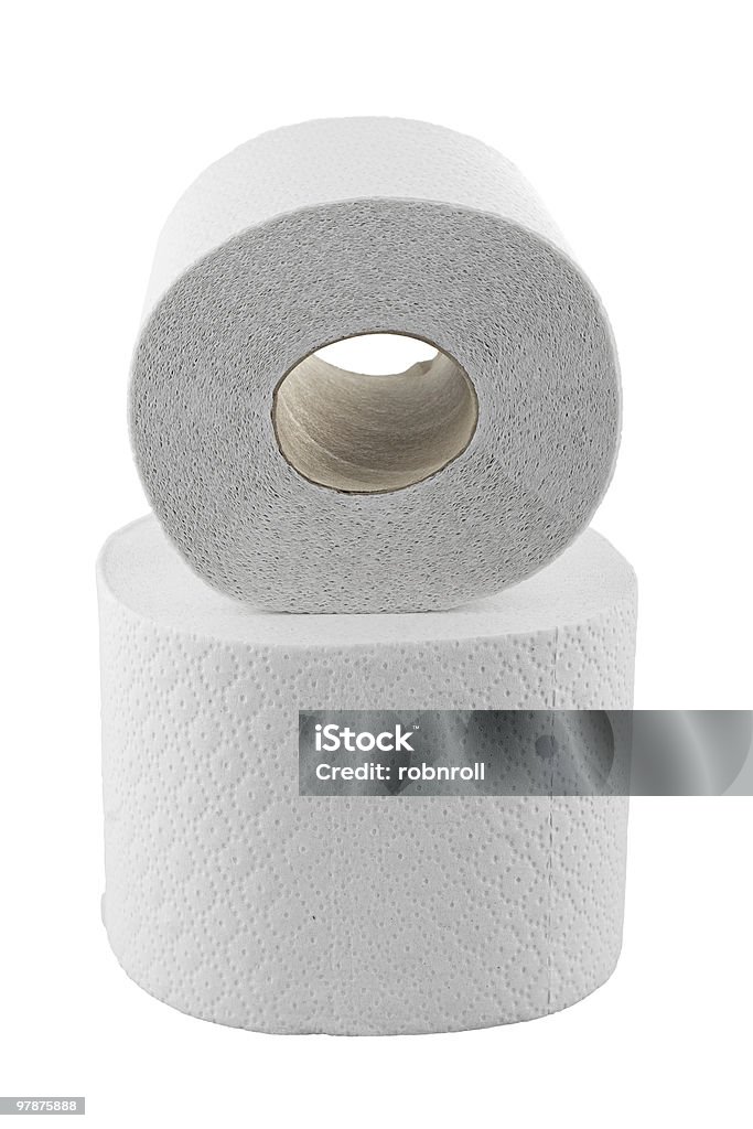 Zwei Rollen Toilettenpapier, isoliert auf weiss - Lizenzfrei Farbbild Stock-Foto