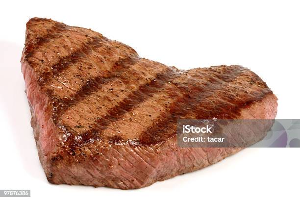 Bistec En Blanco Backgroud Foto de stock y más banco de imágenes de Alimento - Alimento, Carne, Carne de vaca