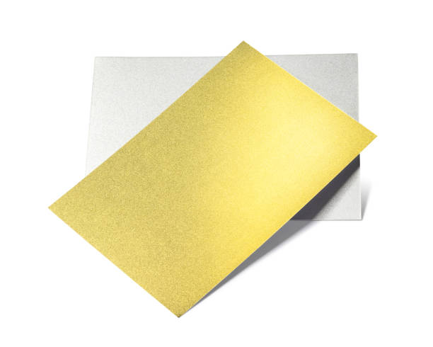 istock Metal sheet board isolated on white background. Glitter material. ( Clipping path ) 978777540