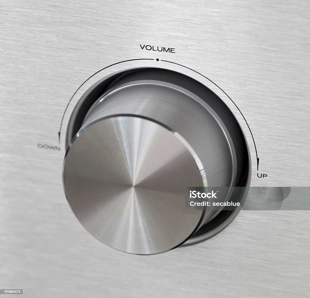 Silver volume control dial  Abstract Stock Photo