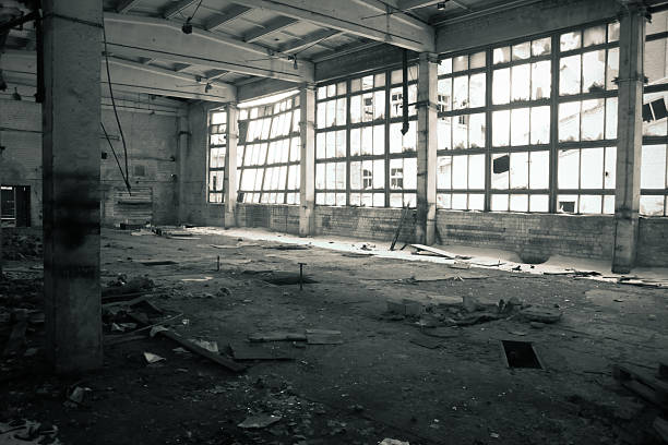 Abandoned Industrial interior stock photo