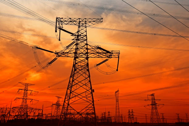 istock Electric tower, silhouette at sunset 978823862
