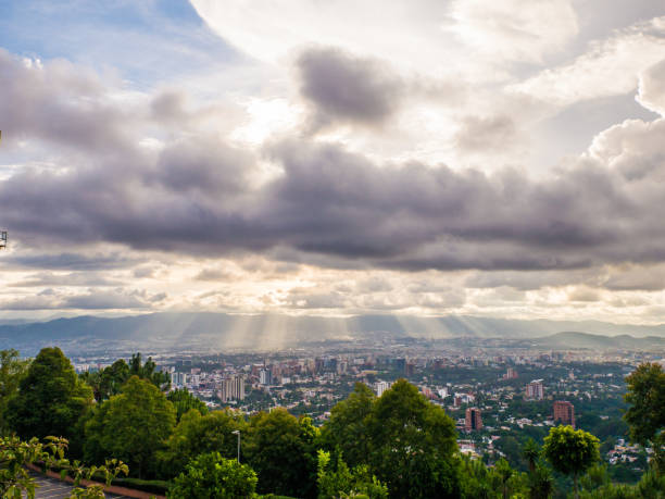 Sunlight visible through the clouds in Guatemala City