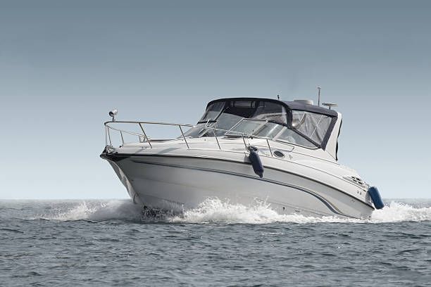 istock Luxury yacht with horizon line 97883744