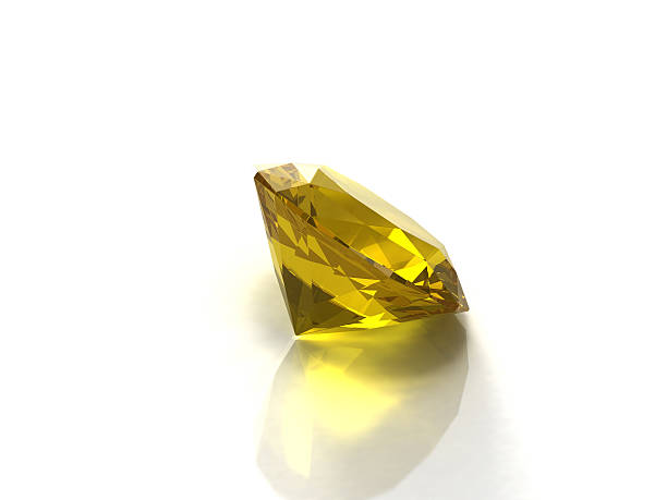 istock Citrine gemstone. Isolated on white. 3d rendering. 97884409