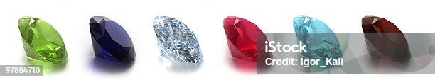 Gems Isolated On White Background Stock Photo - Download Image Now - Peridot, Ruby, Sapphire