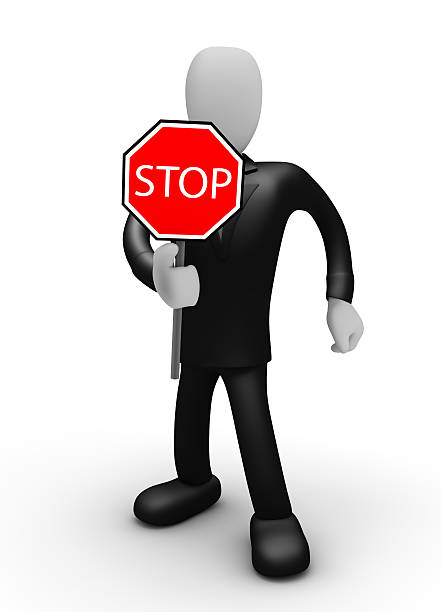 istock Businessman Holding Stop Signal 97885156