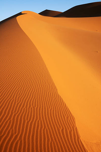 エッジの砂丘 - landscape desert wave pattern erg chebbi dunes ストックフォトと画像