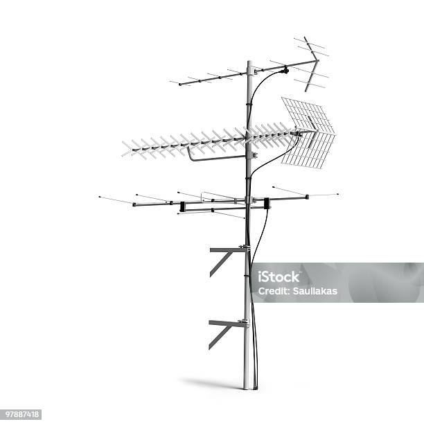 Tv Und Radio Antenne Luftaufnahme Stockfoto und mehr Bilder von Fernsehantenne - Fernsehantenne, Dreidimensional, Freisteller – Neutraler Hintergrund