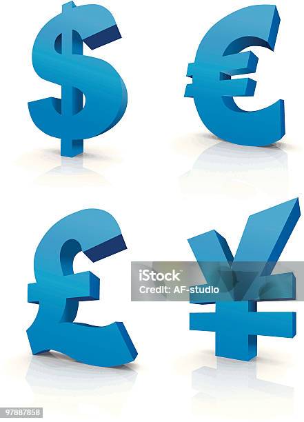 Ilustración de Moneda Vector Símbolos y más Vectores Libres de Derechos de Ahorros - Ahorros, Azul, Billete de banco