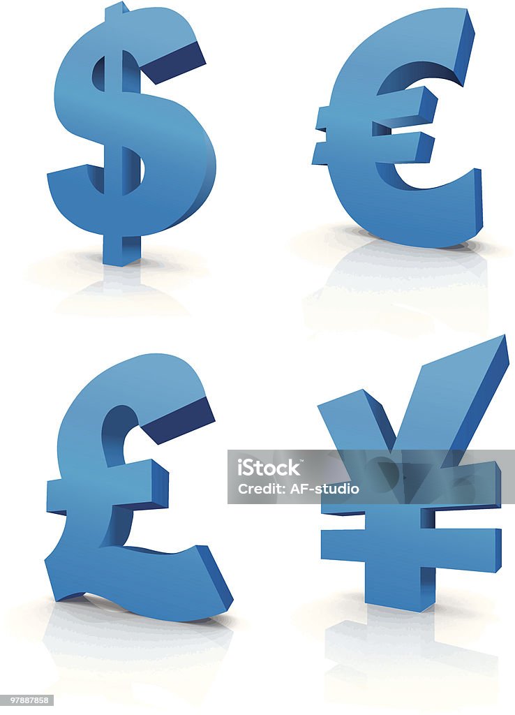 通貨ベクトルシンボル - 3Dのロイヤリティフリーベクトルアート
