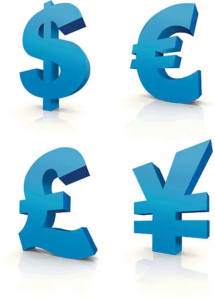 Vector illustration of Currency vector symbols