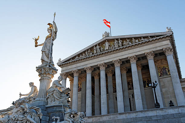 viena/austria - austrian parliament imagens e fotografias de stock