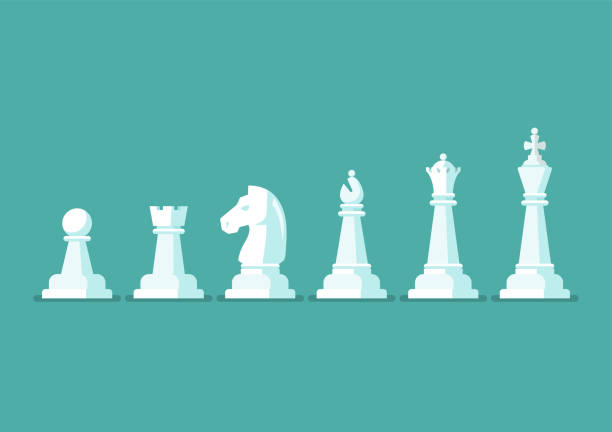 체스 조각 벡터 아이콘 세트 - chess knight stock illustrations