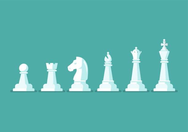 Pôster Peças de xadrez da rainha branca rei-negra