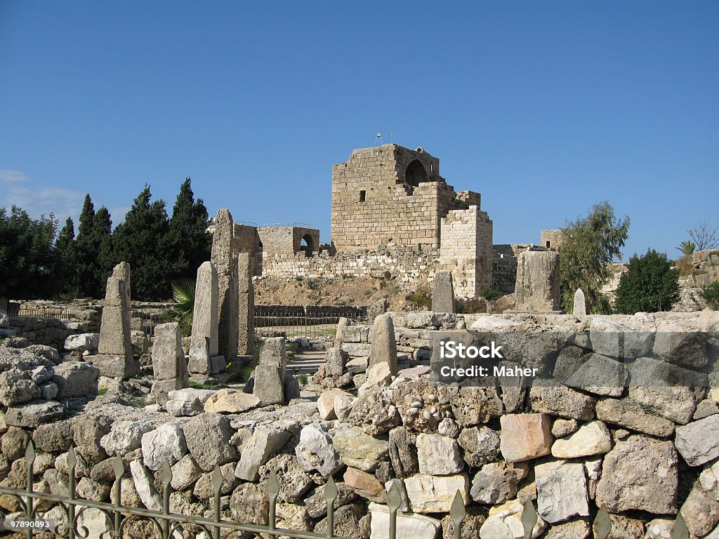 Crusader's Castle and Temple Of The Obelisks  Byblos - Lebanon Stock Photo