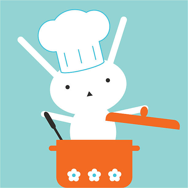 Little chef vector art illustration