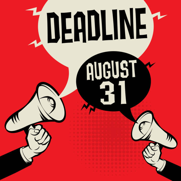 Deadline - August 31, vector illustration Megaphone Hand business concept with text Deadline - August 31, vector illustration number 31 stock illustrations