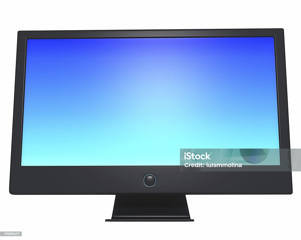 High Definition TV or Lcd Monitor Without Shadows  Color Image Stock Photo