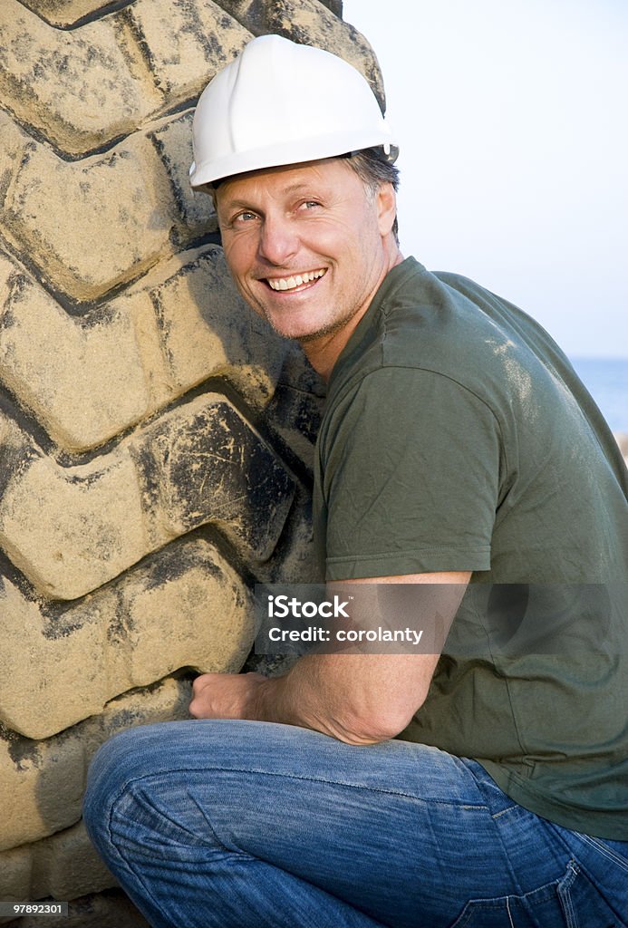 Feliz sorrindo Trabalhador de construção. - Foto de stock de 40-44 anos royalty-free