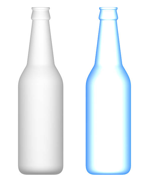 Blank beer bottles . Ortogonal view.  ortogonal stock pictures, royalty-free photos & images