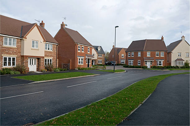 istock Suburban houses street 97892858