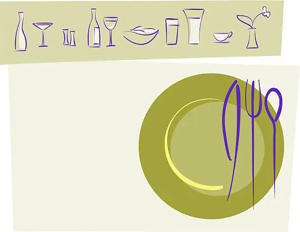 Vector illustration of Place Setting
