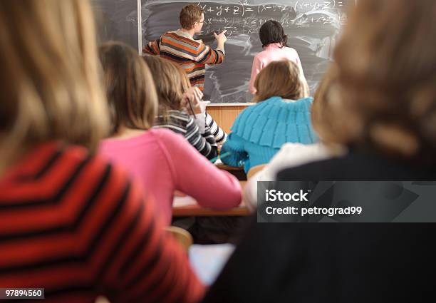 School Life Routine Stock Photo - Download Image Now - Adolescence, Behind, Chalkboard - Visual Aid