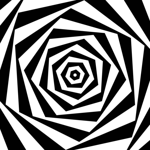 Op art: Twisted polygons Op art: Twisted polygons op art stock illustrations