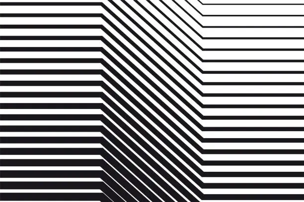 Vector illustration of Abstract black and white op art background