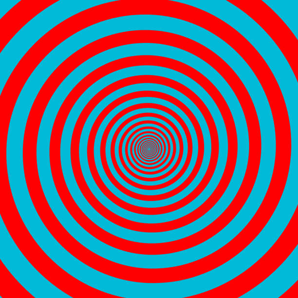 빨간색과 파란색 최 면 나선 - tunnel abstract backgrounds blue stock illustrations