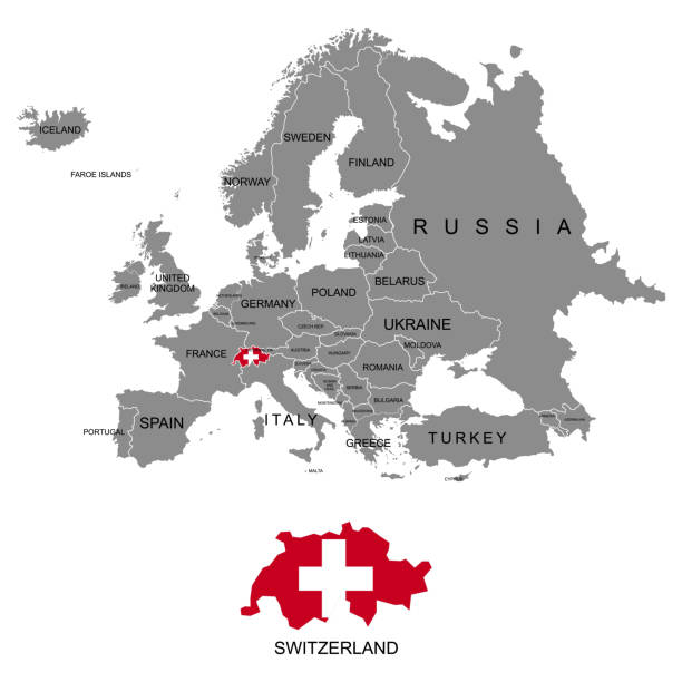 Territory Of Europe Continent Switzerland Separate Countries With