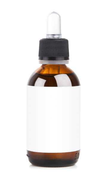 istock Cosmetic dropper bottle with white label, isolated on white background  - Clipping Path - Mockup 978965112