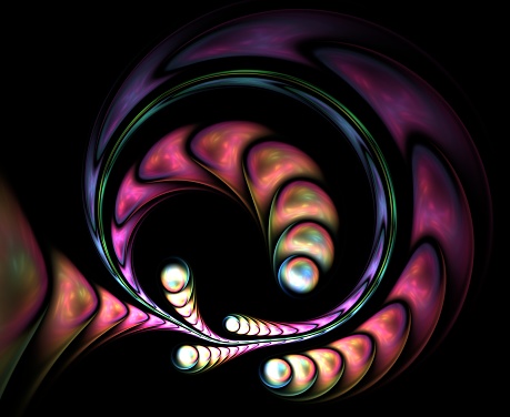 Plasmatic abstract fractal . Computer generated image over black background