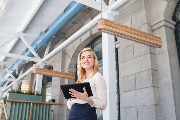 istock Beautiful young woman working in morning time 978974966