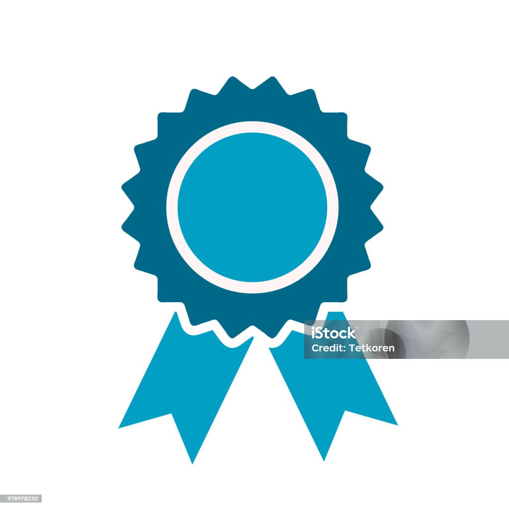 Prix ruban icône illustration vectorielle blanc, stock - clipart vectoriel de Cocarde - Récompense libre de droits