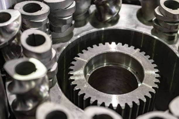 istock Steel cogwheels, spur gears 978978770