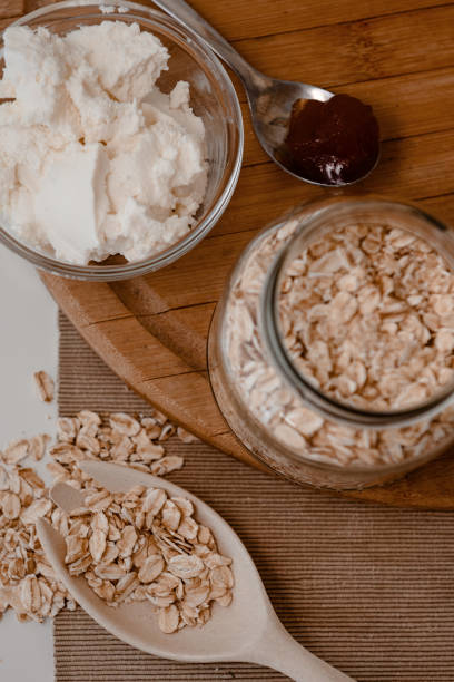 istock yogurt with chia seeds, oatmeal and cherries on a light background 979000000