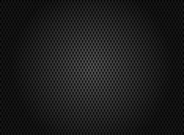 Vector illustration of Abstract carbon fiber texture on dark background.
