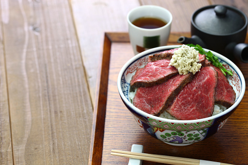 wagyu roast beef bowl, Japanese cuisine