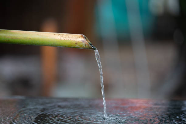 The water rinse from bamboo pipe in Japan.