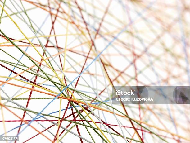Pattern Of Multicolored Tightly Strung Cotton Threads Stock Photo - Download Image Now