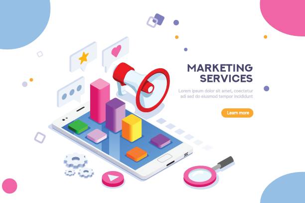 Agency and Digital Marketing Concept Agency and digital marketing concept. Social media for web. Can use for web banner, infographics, hero images. Flat isometric vector illustration isolated on white background. travel agencies stock illustrations
