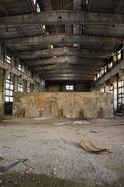 Abandoned Industrial interior stock photo