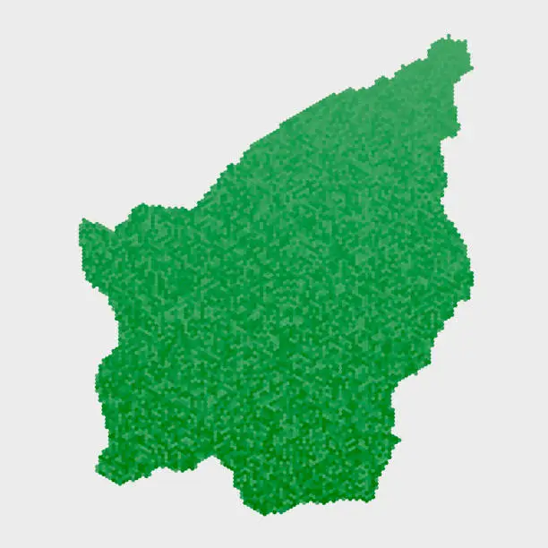 Vector illustration of San Marino Country Map Green Hexagon Pattern