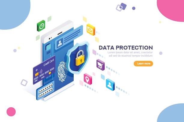 ilustrações de stock, clip art, desenhos animados e ícones de cyber security and authentication concept - privacidade de dados