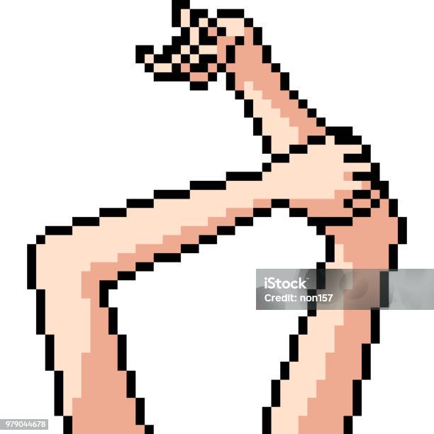 Vector Pixel Art Isolated Cartoon Stock Illustration - Download Image Now - Arm, Pixelated, Art